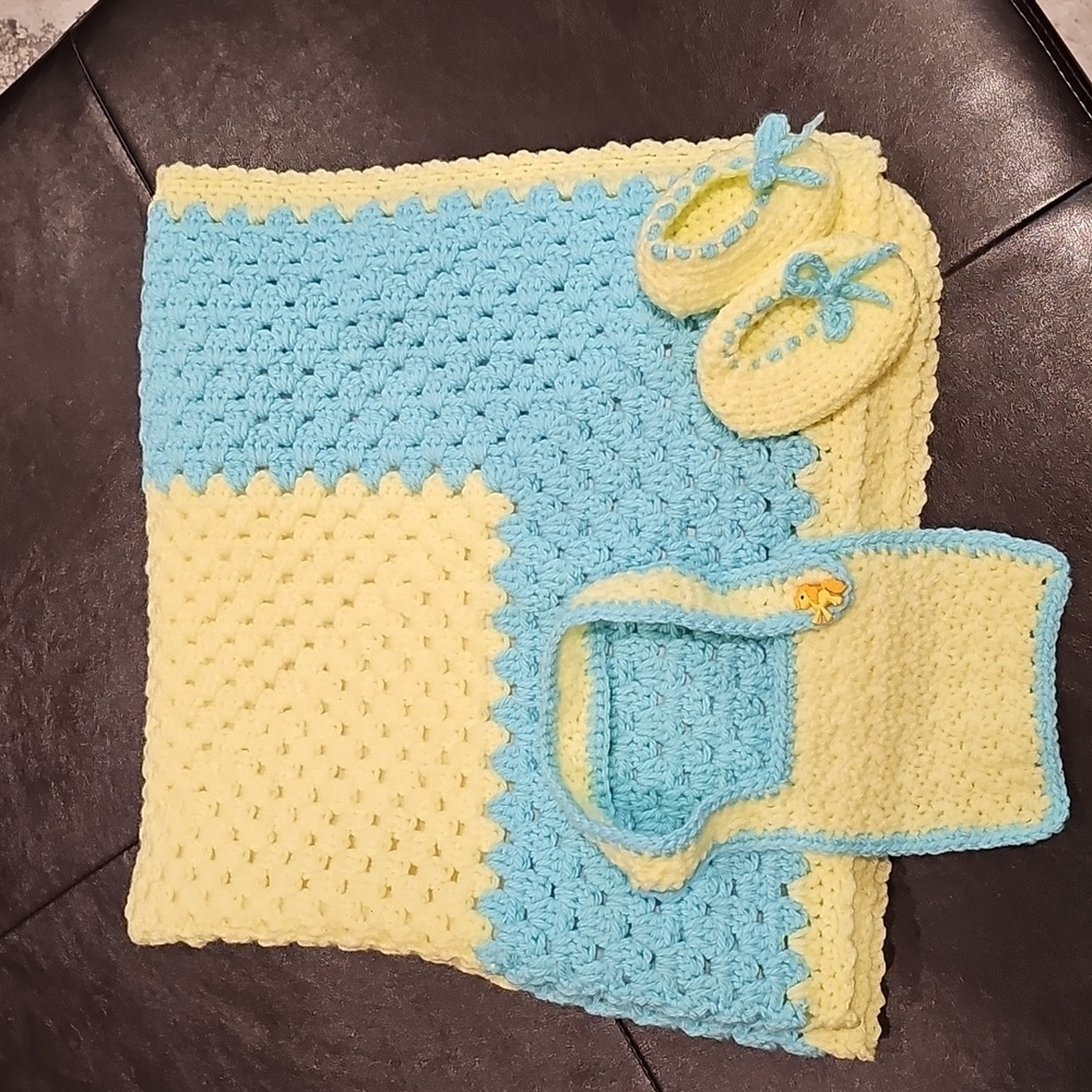 Crocheted Baby Layette - 4 Piece